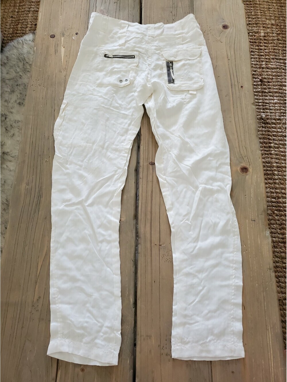 Johnny Was White Cargo Linen Pants - Picture 10 of 16